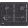 Варильна поверхня Candy газова, 60см, чавун, конфорка з подвійним рядом полум'я, чорний