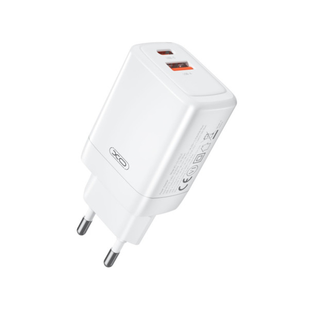 Зарядний пристрій XO CE16 67.5W USB-C PD45W + USB-A QC 22.5W White (CE16_White)