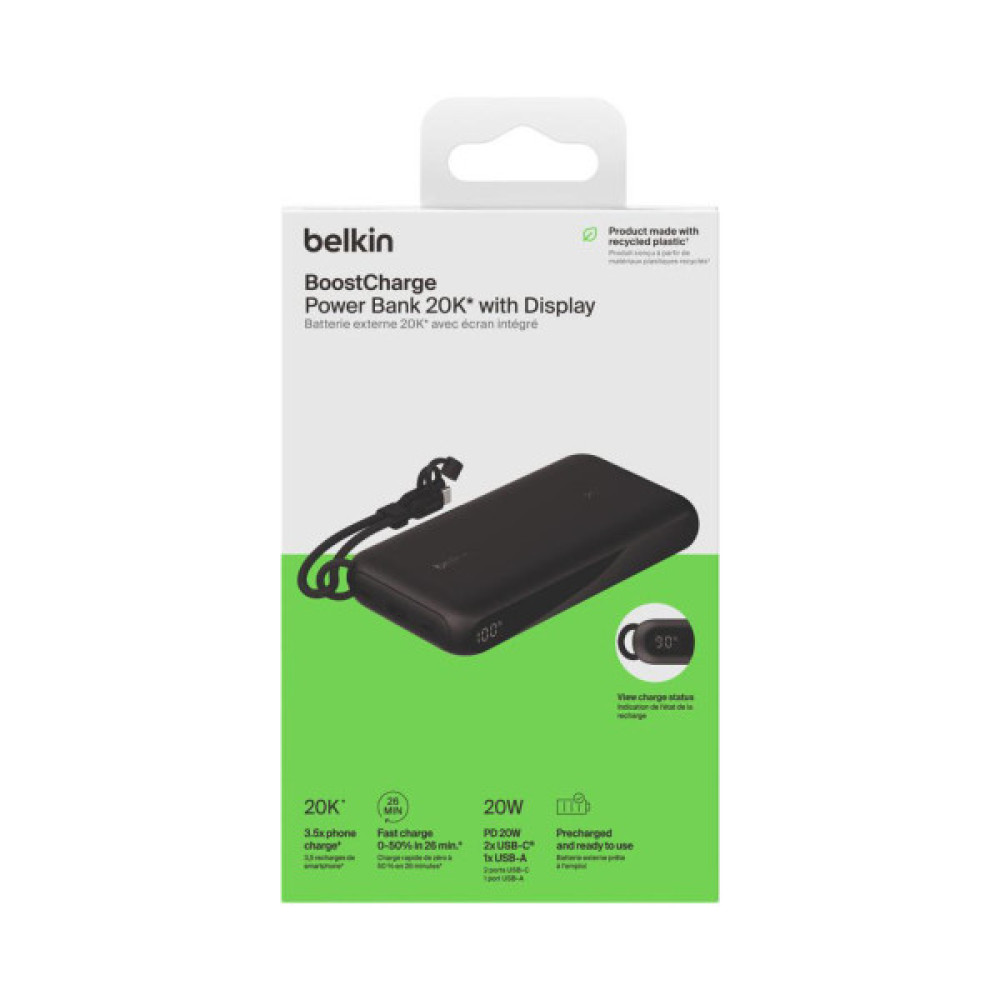 Батарея універсальна Belkin 20000mAh, 20W Black (BPB028HQBK)
