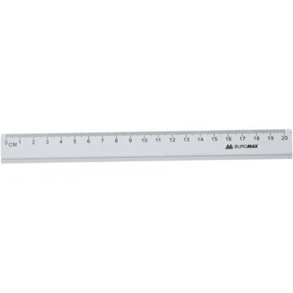Лінійка Buromax 20см, aluminum, silver color (BM.5800-20)