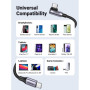 Дата кабель USB-C to USB-C 0.5m 3A 60W 90° corner US255 black/gray Ugreen (50122)