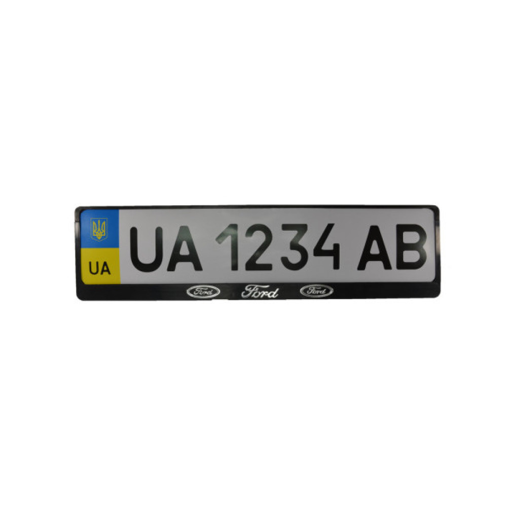 Рамка номерного знака CarLife пластик з об'ємними літерами Ford (2шт) (24-004)