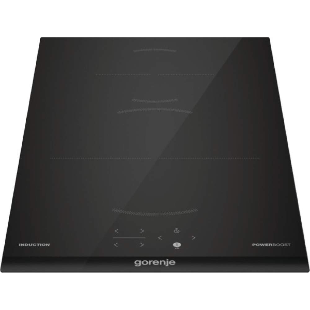Варильна поверхня Gorenje індукційна, 30см, Доміно, PowerBoost, TouchControl, поєднання конфорок, чорний