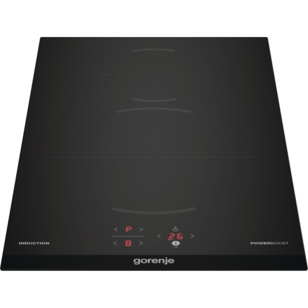 Варильна поверхня Gorenje індукційна, 30см, Доміно, PowerBoost, TouchControl, поєднання конфорок, чорний