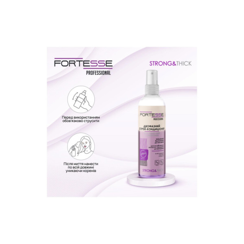 Кондиціонер для волосся Fortesse Professional Strong & Thick Двофазний зміцнювальний Для ослабленого волосся 250 мл (4823115501554)