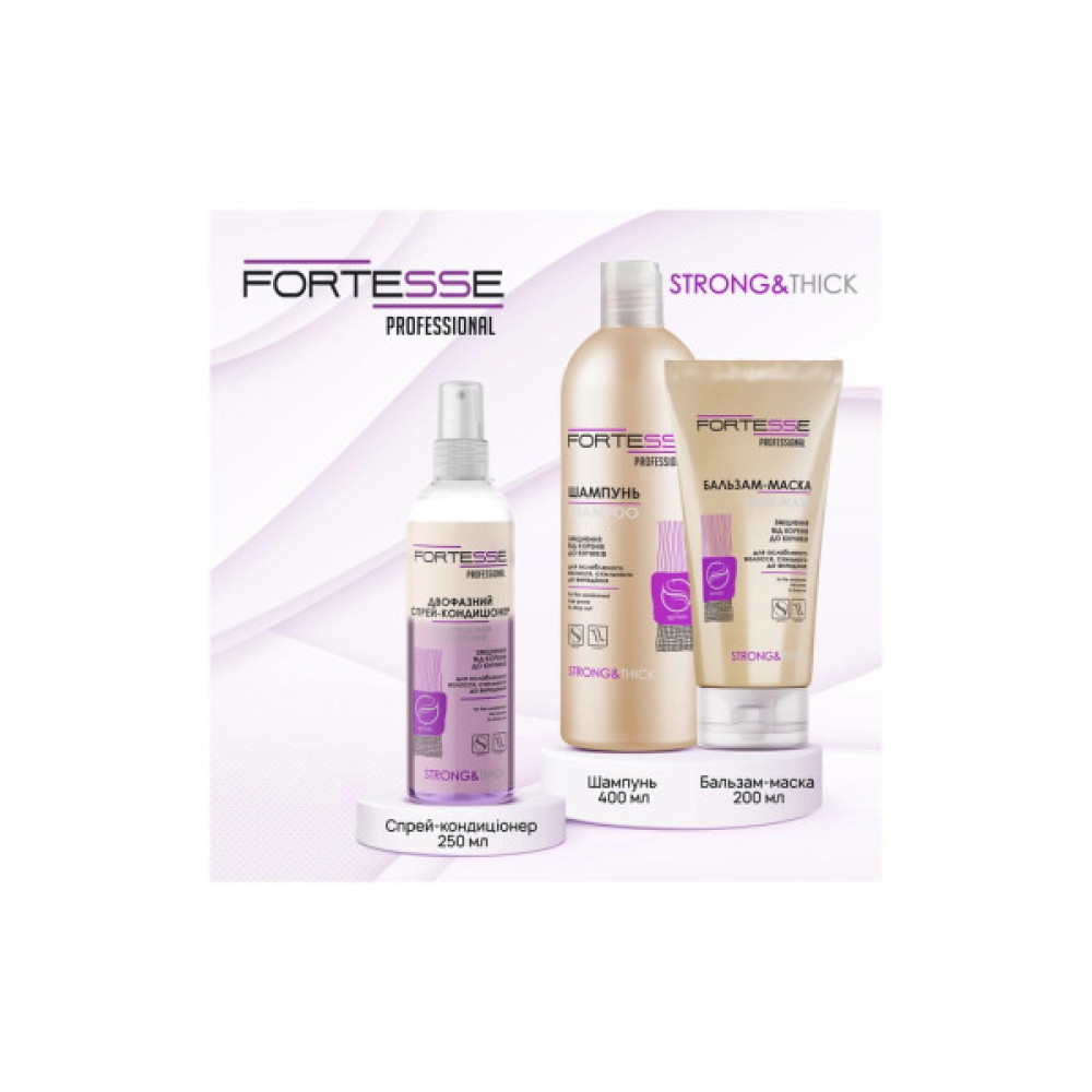 Кондиціонер для волосся Fortesse Professional Strong & Thick Двофазний зміцнювальний Для ослабленого волосся 250 мл (4823115501554)