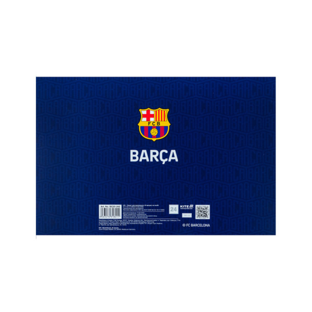 Альбом для малювання Kite FC Barcelona, 24 аркуша (BC25-242)