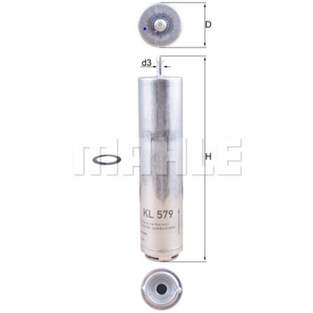 Фільтр паливний Mahle KL579D Фільтр паливний Mahle KL579D