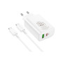 Зарядний пристрій BOROFONE BN10 Sunlight 1xUSB-C PD65W + 1xUSB-A + cable USB-C to USB-C White (6974443388206) Зарядний пристрій BOROFONE BN10 Sunlight 1xUSB-C PD65W + 1xUSB-A + cable USB-C to USB-C White (6974443388206)