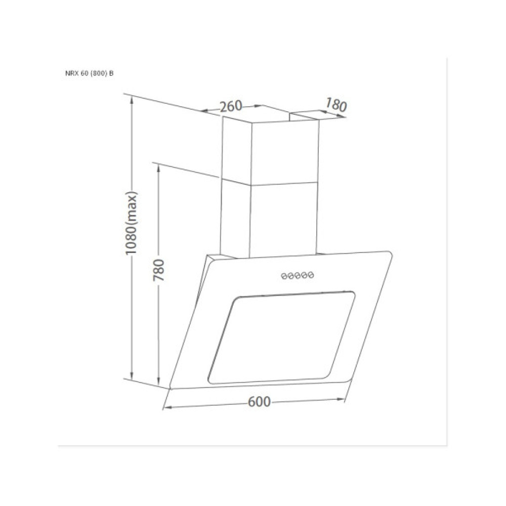Витяжка кухонна Pyramida NRX 60 (800) B GBL