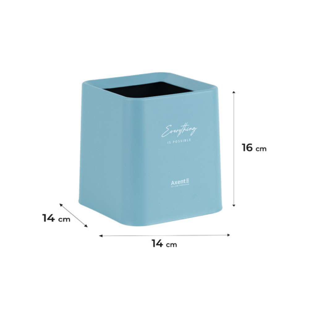 Кошик для паперів Axent Настільний контейнер для сміття, квадратний, блакитний (2132-07-A)