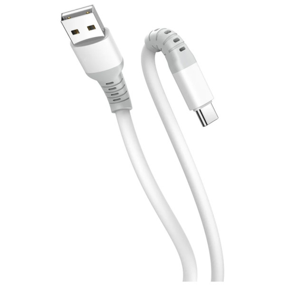 Дата кабель USB 2.0 AM to USB-C 1.0m 3A liquid silicone white ColorWay (CW-CBUC093-WT)