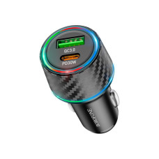 Зарядний пристрій BOROFONE 1xUSB-C PD30W + 1xUSB QC3.0 48W car adapter black (6941991101175)