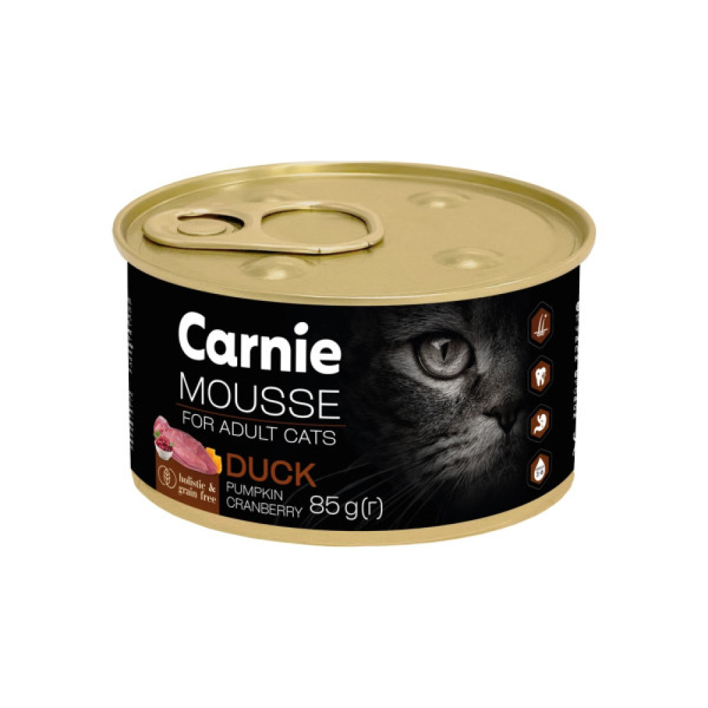 Паштет для котів Carnie з качкою, гарбузом, журавлиною та желе 85 г (4820255195575)