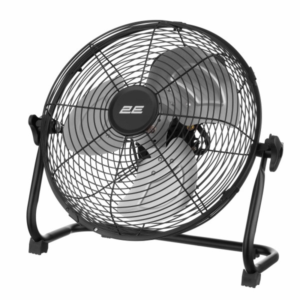Вентилятор підлоговий 2E PowerWind 30A професійний, 30см, 60Вт, кнопки, двигун алюміній 100%, чорний