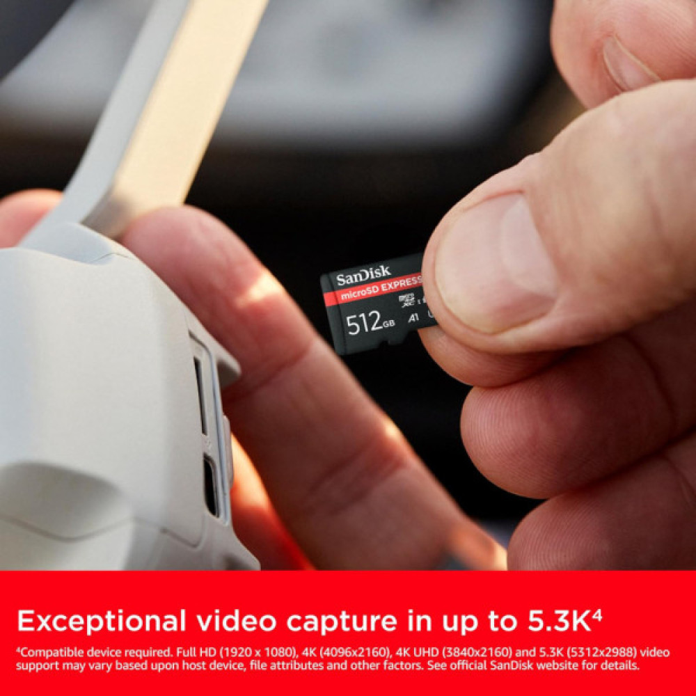 Карта пам'яті SanDisk 512GB microSDXC class 10 UHS-I U3 A1 Express (SDSQXFN-512G-GN4NN)