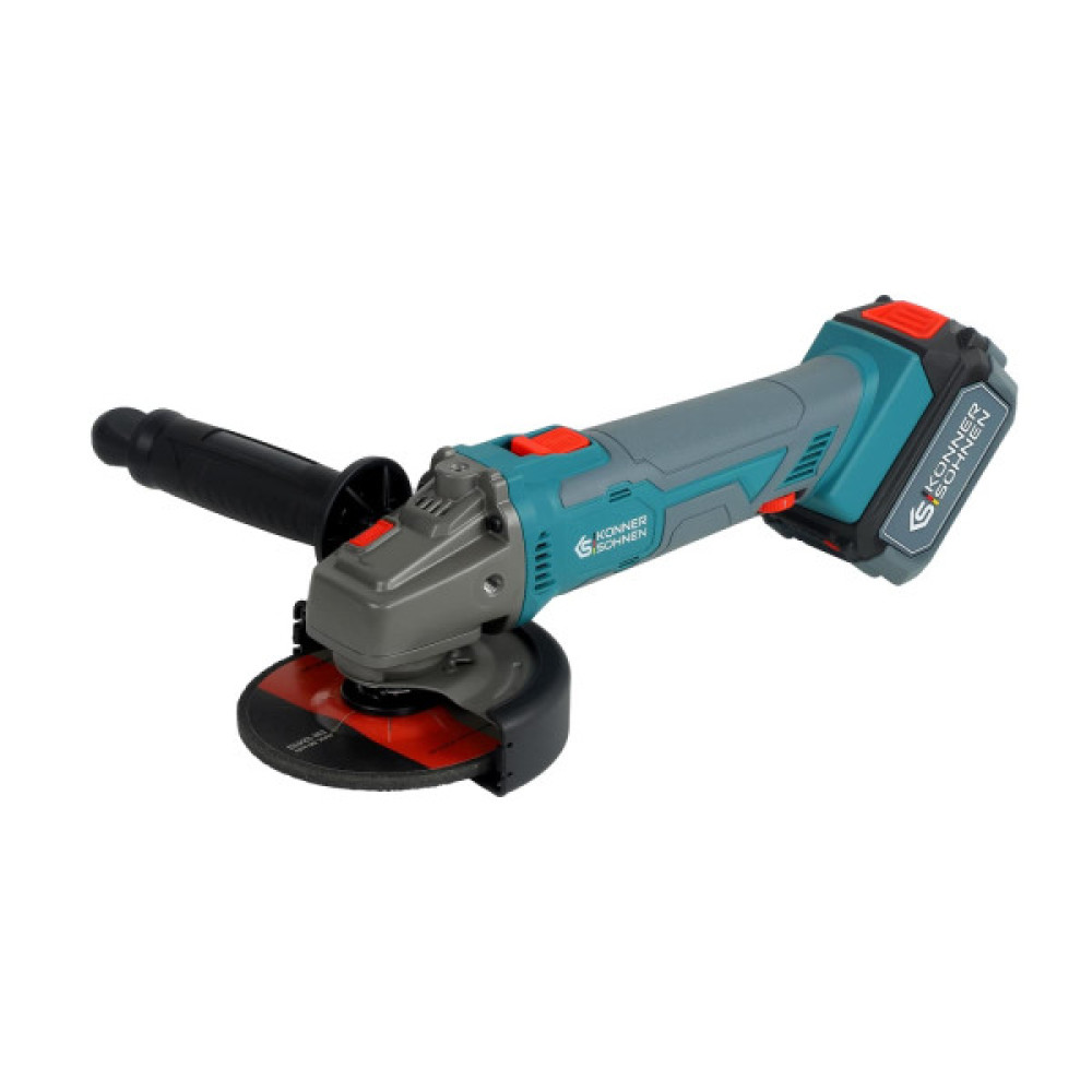 Набір із двох акумуляторних інструментів Konner&Sohnen KS IDAGB 20V SET 1 20В дриль ударний, шліфмашина кутова, швидкий ЗП 2.4А акб 1х2А·год+1х4А·год кейс 3кг