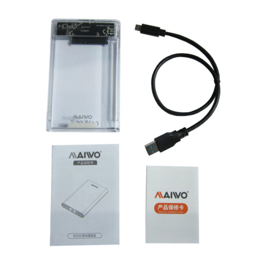 Кишеня зовнішня Maiwo 2.5" SATA/SSD HDD - USB3.1 Gen1 Type-C (K2510)