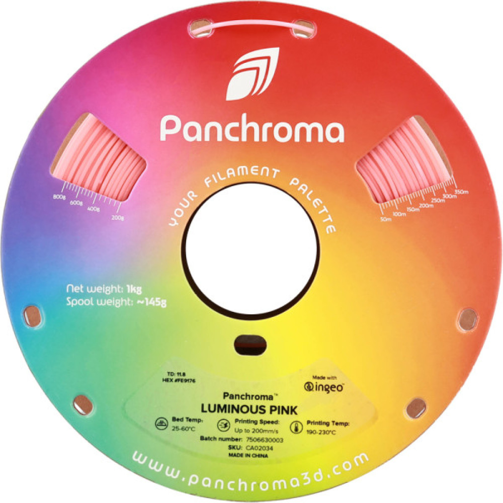 Пластик для 3D-принтера Polymaker PLA PANCHROMA LUMINOUS 1,75mm 1kg PINK (CA02034)