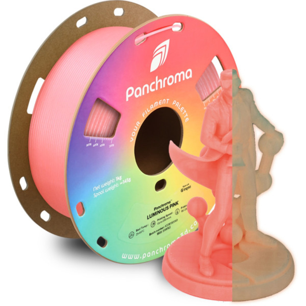 Пластик для 3D-принтера Polymaker PLA PANCHROMA LUMINOUS 1,75mm 1kg PINK (CA02034)
