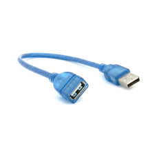 Дата кабель USB 2.0 AM/AF 0.3m blue transparent Voltronic (YT-AM/AF-0,3TBL)