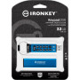 USB флеш накопичувач Kingston 32GB IronKey Keypad 200 AES-256 Encrypted Blue USB 3.2 (IKKP200/32GB)