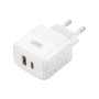 Зарядний пристрій XO L138 48W USB-C PD30W + USB-A QC18W White (L138_White) Зарядний пристрій XO L138 48W USB-C PD30W + USB-A QC18W White (L138_White)