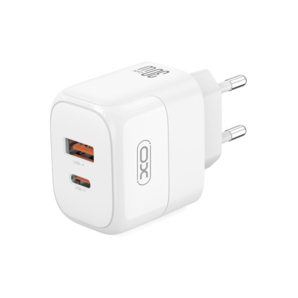 Зарядний пристрій XO L138 48W USB-C PD30W + USB-A QC18W White (L138_White)