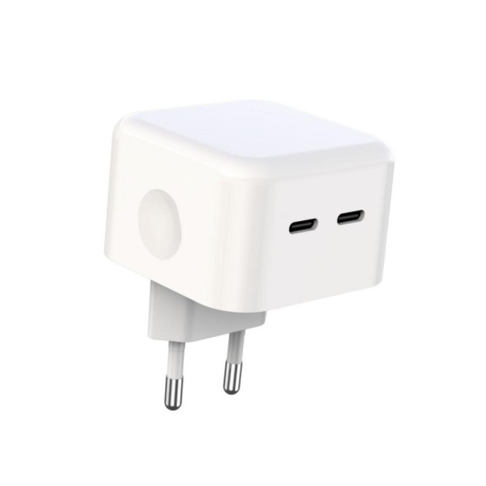 Зарядний пристрій XO QC 3.0 L102 35W/2 USB-C + cable Lightning NB113 White (XO-L102i-WH)