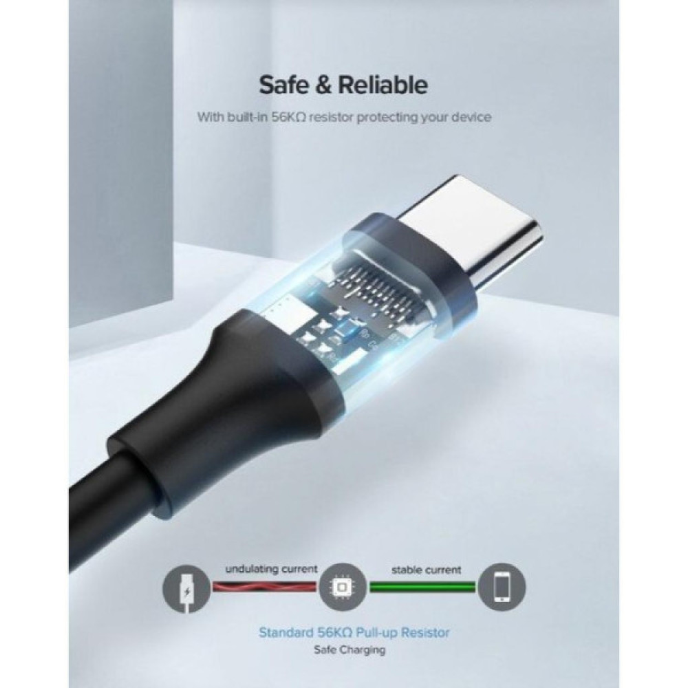 Дата кабель USB 2.0 AM to USB-C 2.0m US287 Black Ugreen (60118)