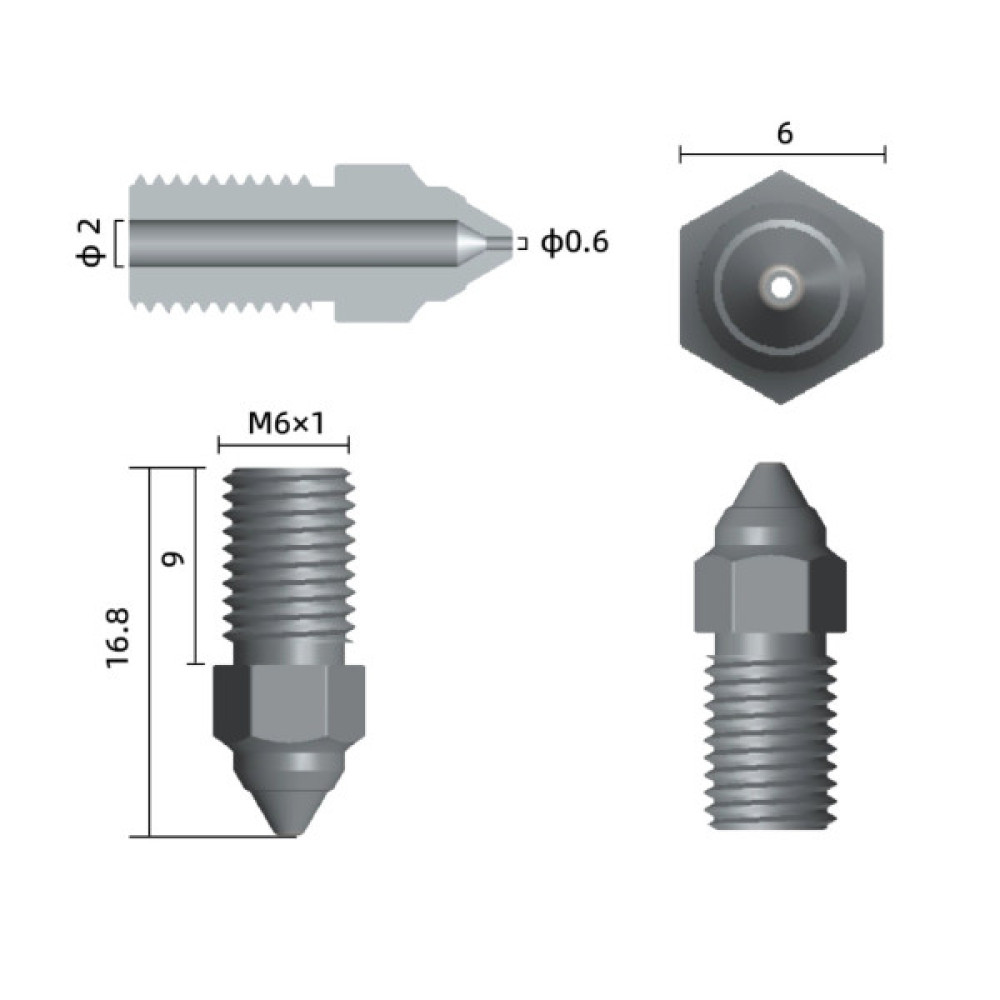 Хотенд (Сопло) Creality ENDER-3 V3 SE High-speed Nozzle Kit, 2шт (4007010127)