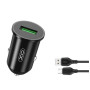 Зарядний пристрій XO USB QC3.0 18W + cable USB to Micro 5P black (TZ12-M-BK) Зарядний пристрій XO USB QC3.0 18W + cable USB to Micro 5P black (TZ12-M-BK)