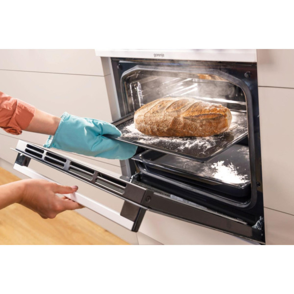 Плита Gorenje електрична склокерамічна, 71л, 60x60см, дисплей, програматор, нерж