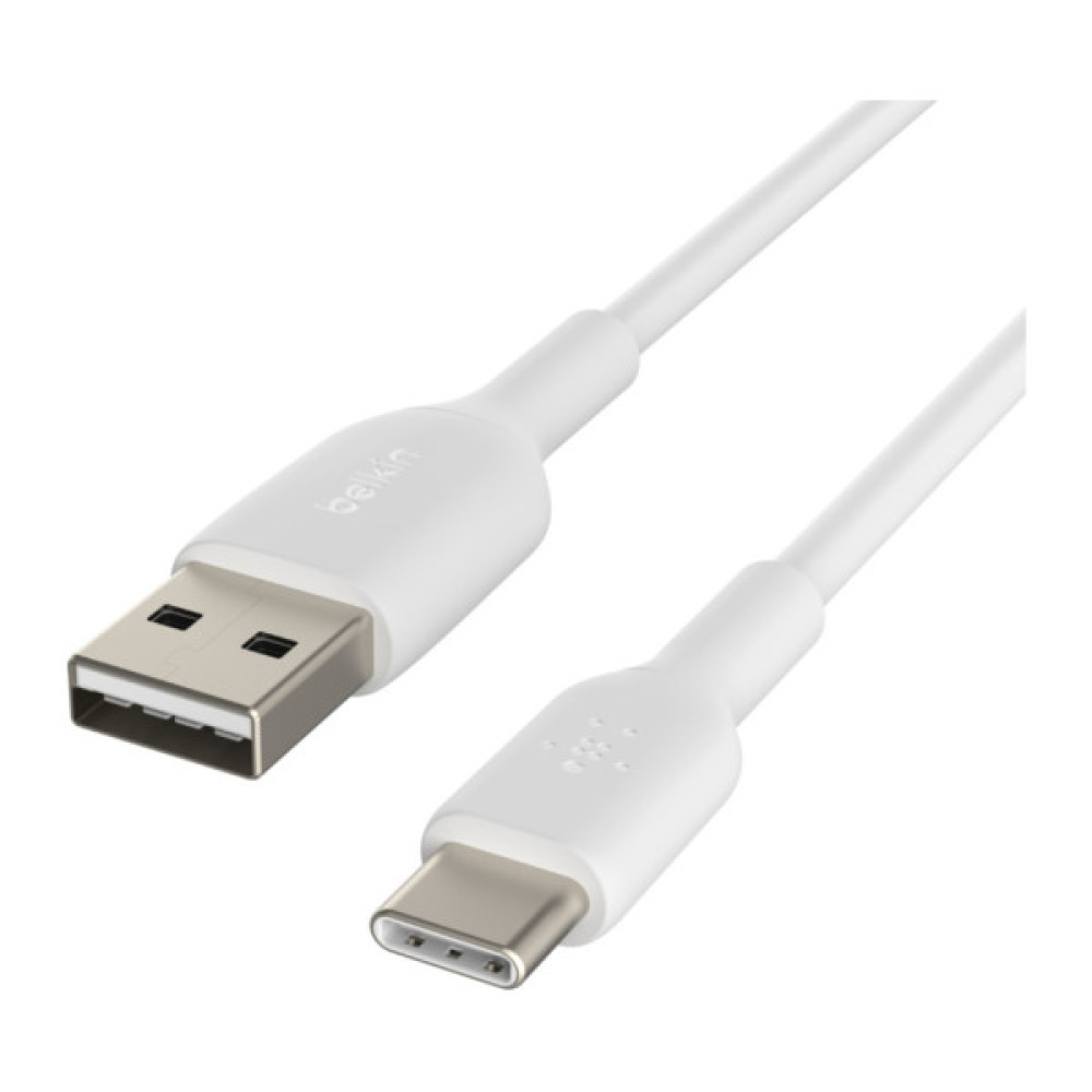Дата кабель USB 2.0 AM to USB-C 1.0m PVC white Belkin (CAB001BT1MWH)
