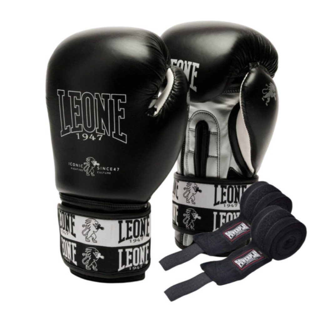 Боксерські рукавички Leone GN208 Iconic Black 12 унцій (GN208_Black_12oz)