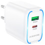 Зарядний пристрій BOROFONE BA89A Destello 1xUSB-C PD30W + 1xUSB QC3.0 White (6941991119361) Зарядний пристрій BOROFONE BA89A Destello 1xUSB-C PD30W + 1xUSB QC3.0 White (6941991119361)