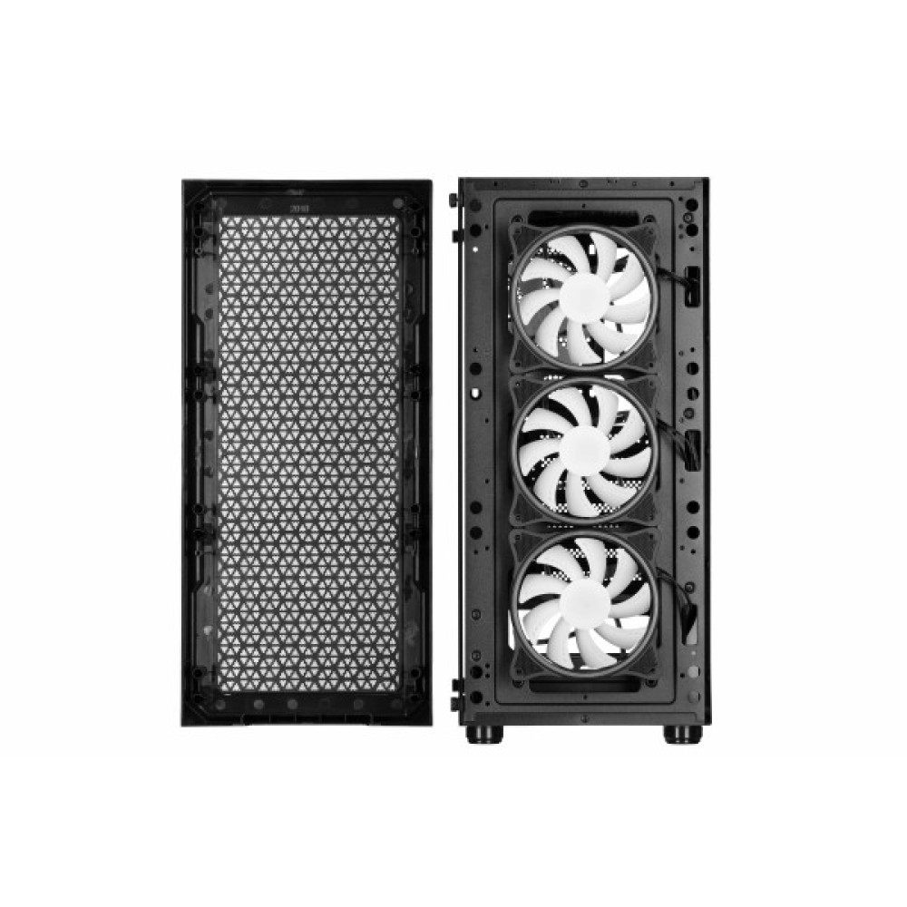 Корпус 2E GAMING Hexagon G338 без БЖ 2xUSB3.0, 1xUSBType-C, 3x120мм ARGB, 1x120мм, VGA 330мм, LCS ready, HUB, TG Side Panel, ATX, чорний