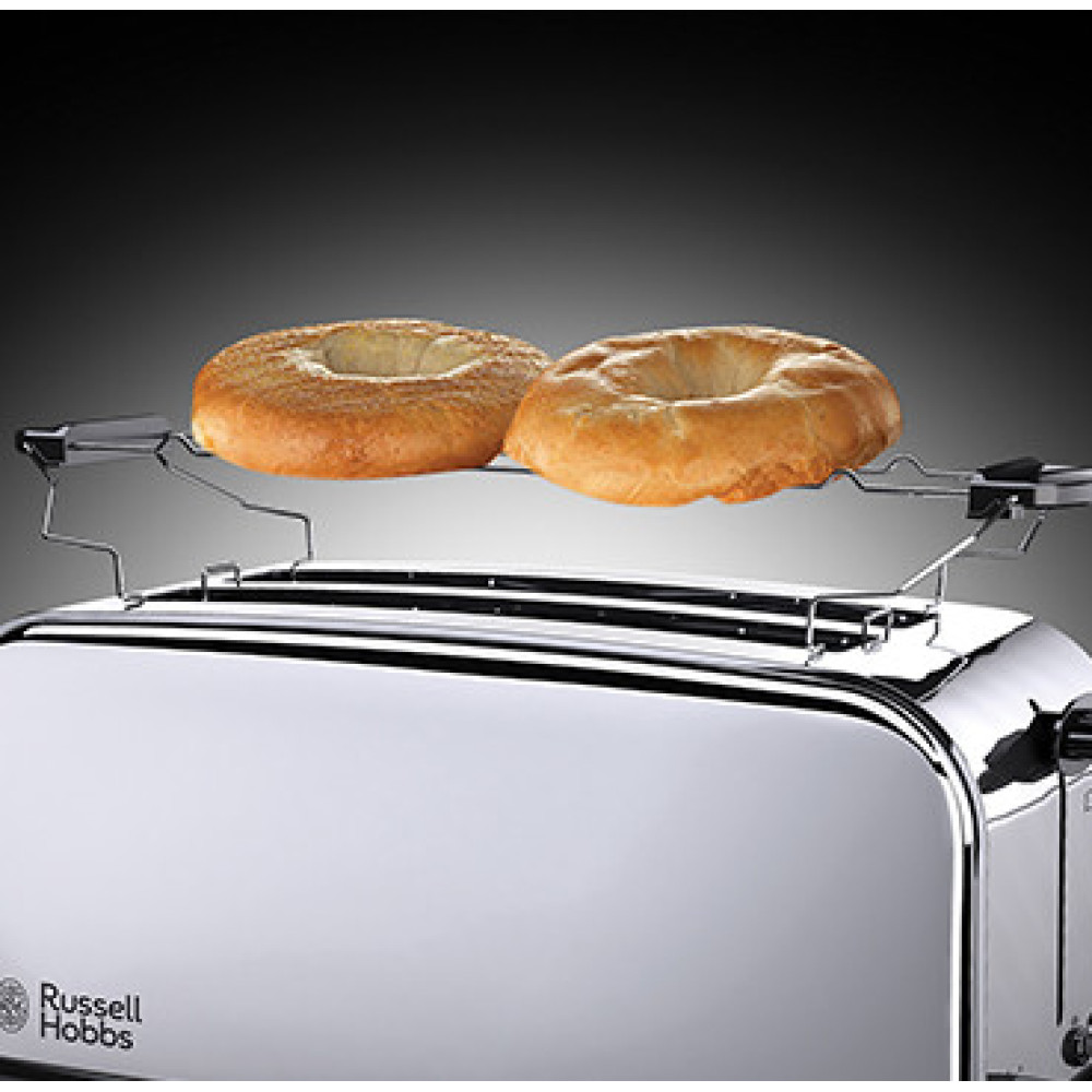 Тостер Russell Hobbs Chester 1600Вт, довгі слоти на 4 тости, метал, сріблястий