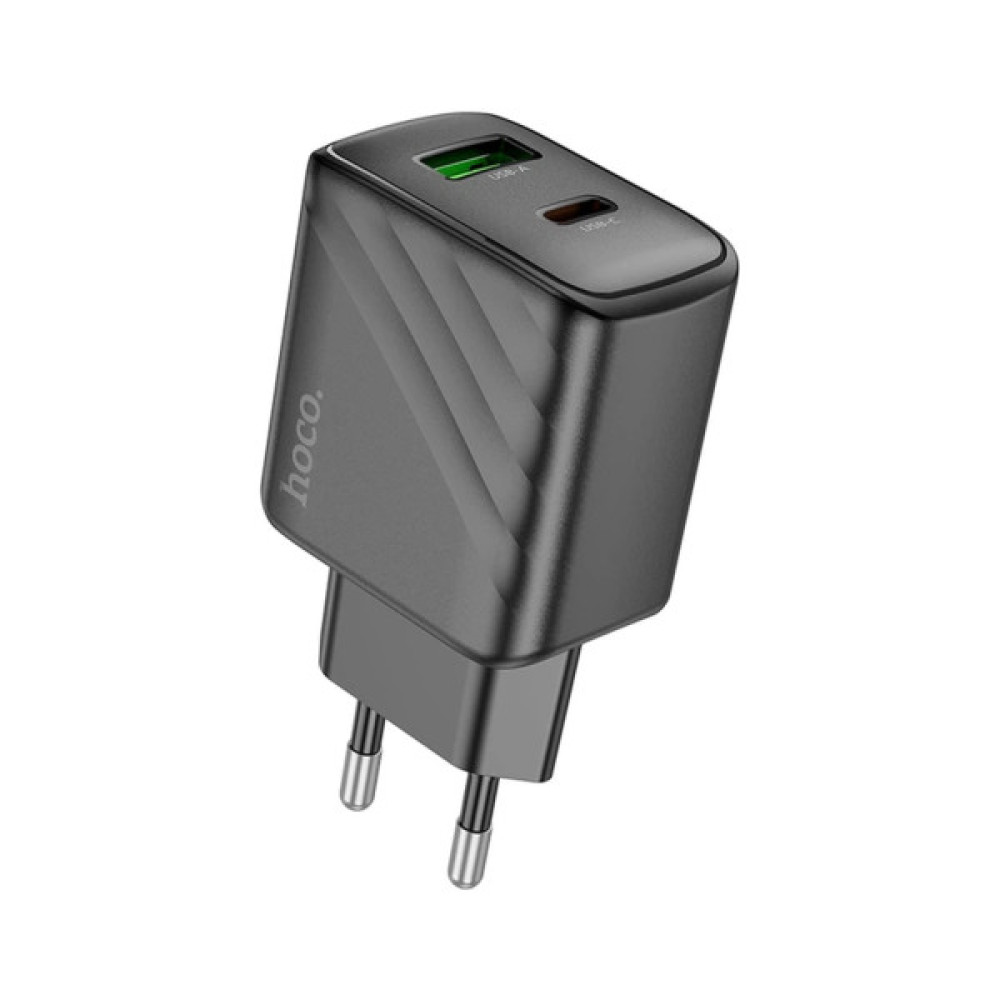 Зарядний пристрій HOCO CS23A 1xUSB-C PD30W + 1xUSB QC3.0 black (6942007609944)