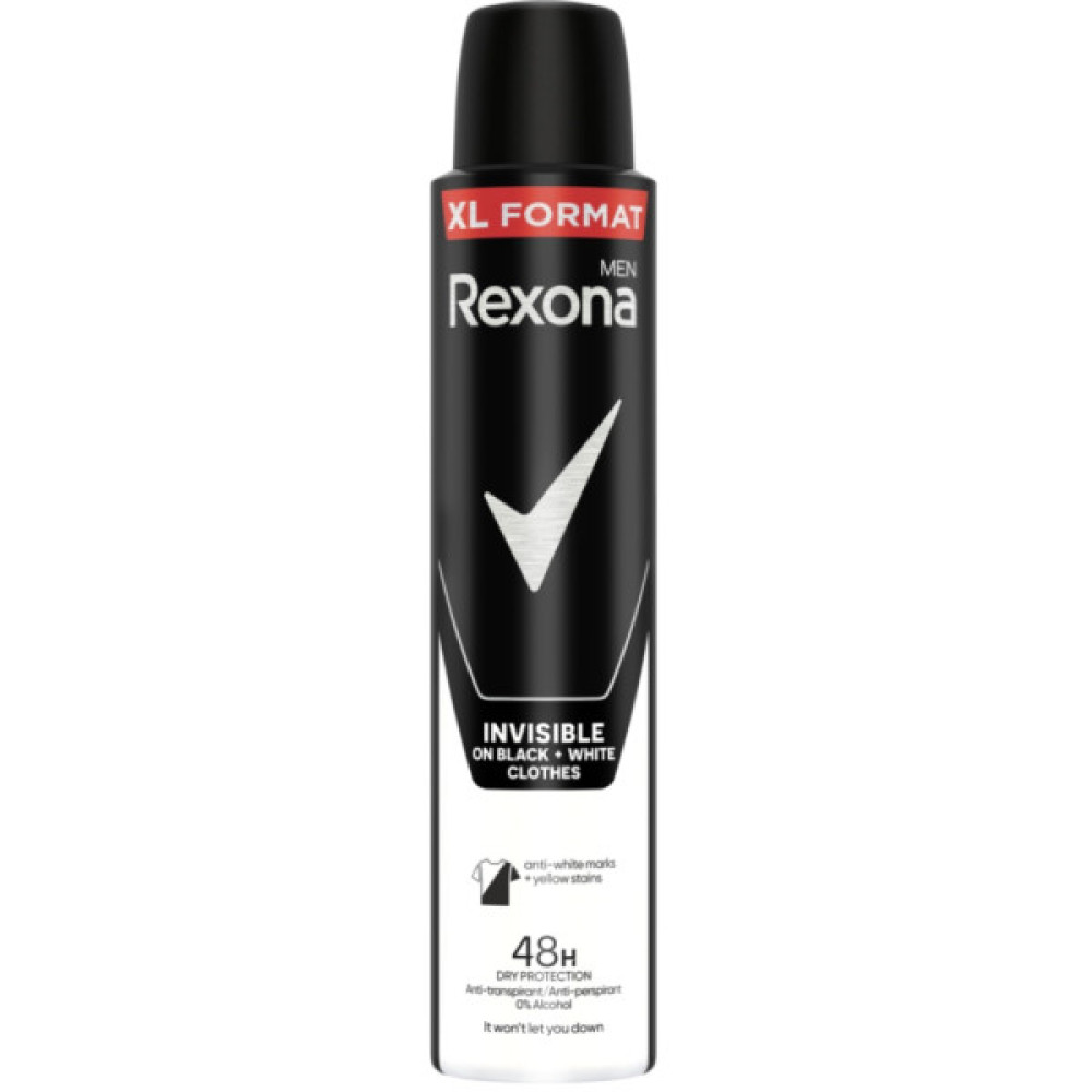 Антиперспірант Rexona Невидимий на чорному і білому 200 мл (8720181584282)
