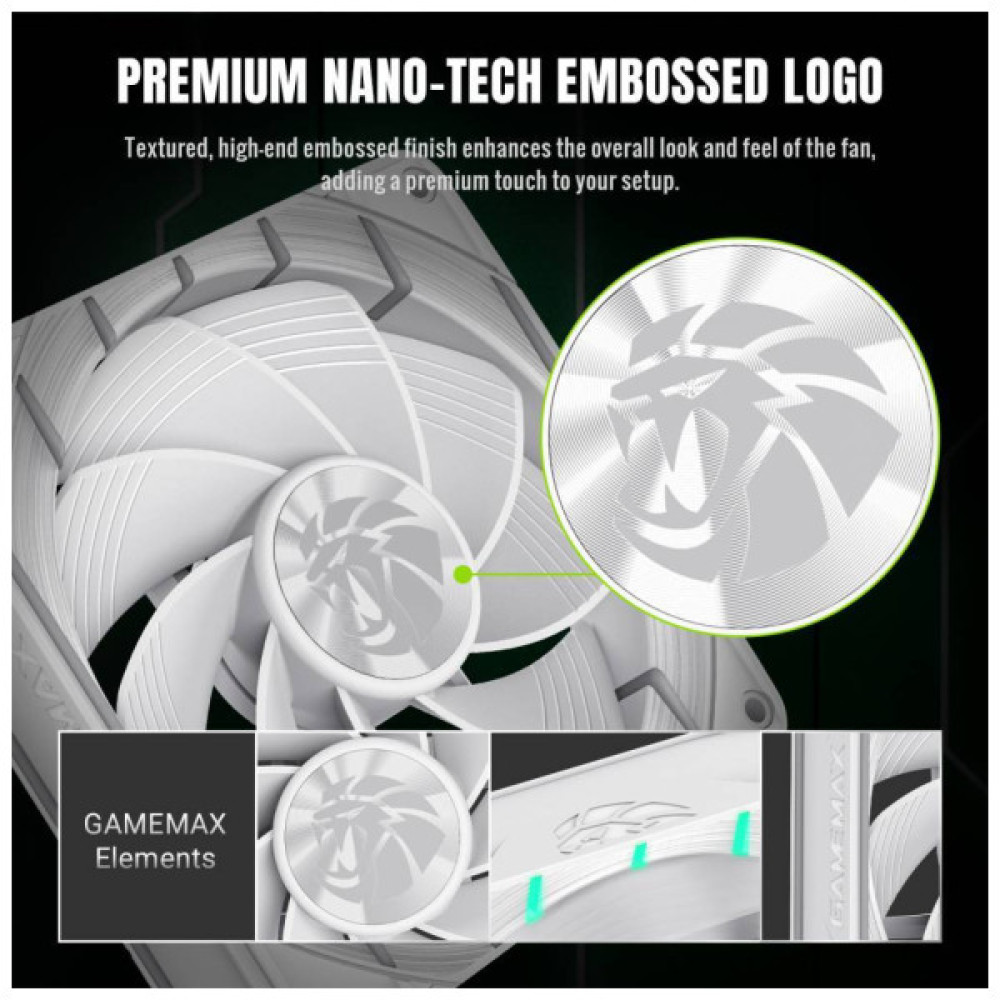 Кулер до корпусу Gamemax Tornado T12 ARGB-RW