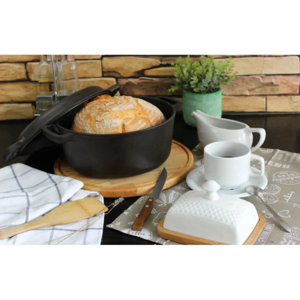 Каструля Brizoll чавунна з кришкою-сковородою 6 л (P-6L-2)