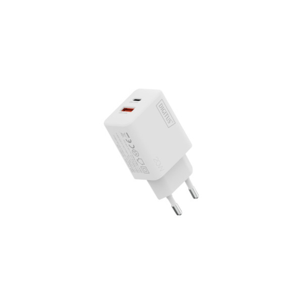 Зарядний пристрій Digitus 1xUSB-C + 1xUSB 20W (DA-10300)