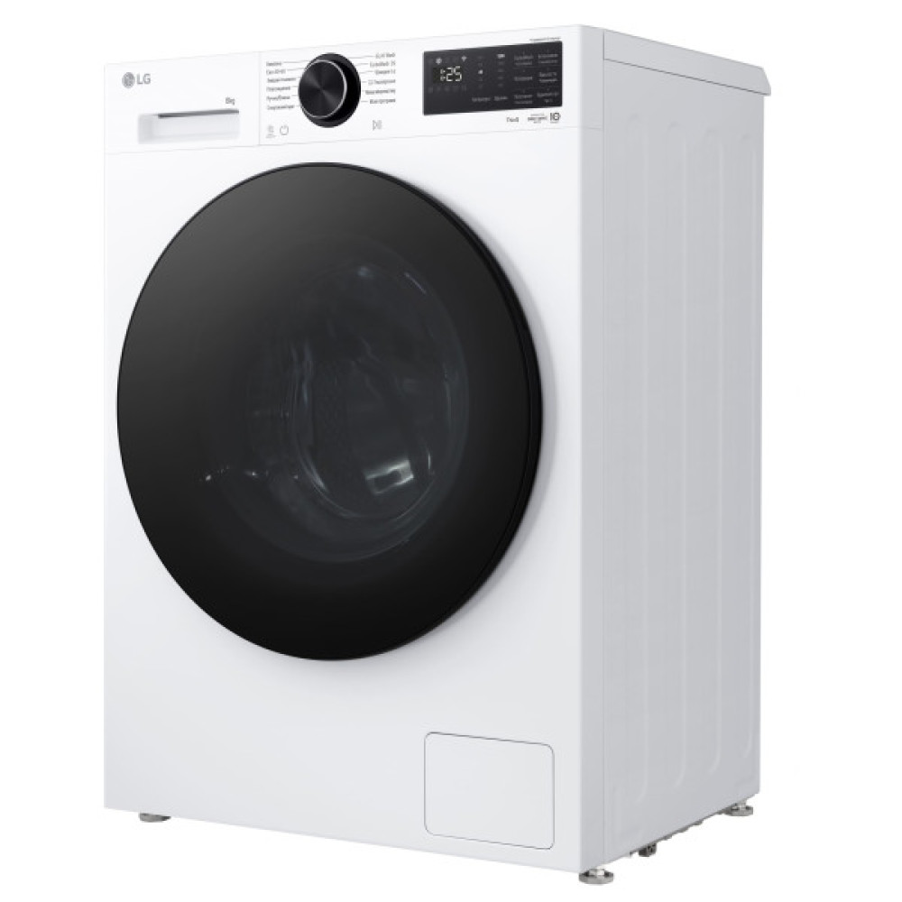 Пральна машина LG фронтальна, 8кг, 1200, A, 48см, дисплей, пара, інвертор, білий