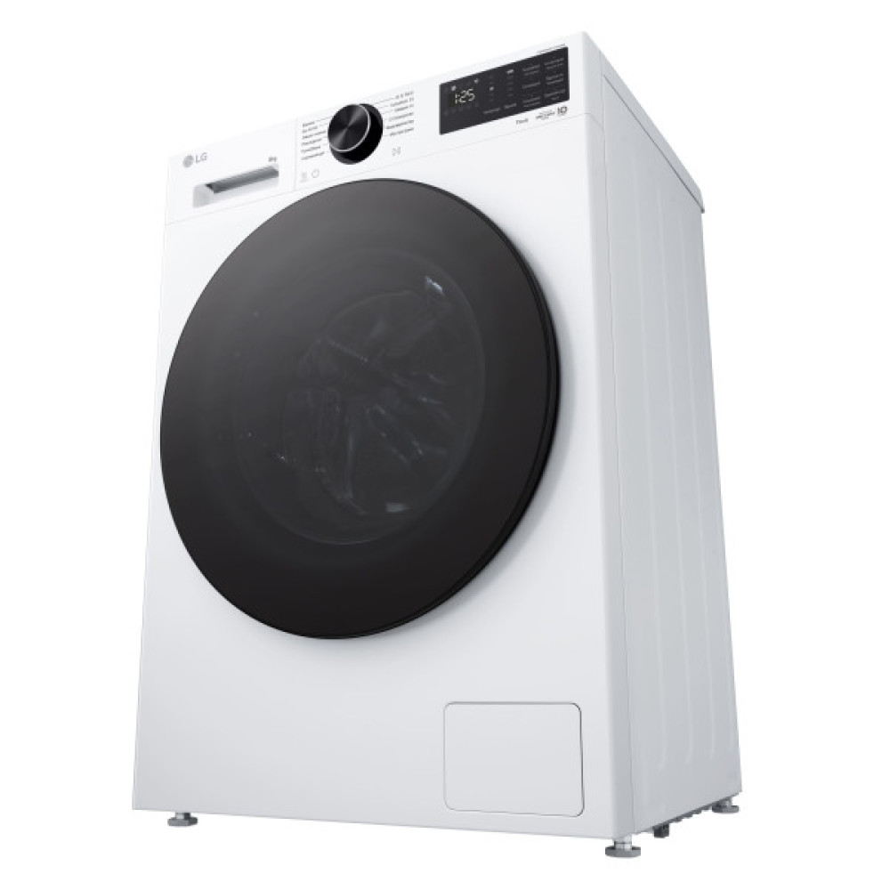 Пральна машина LG фронтальна, 8кг, 1200, A, 48см, дисплей, пара, інвертор, білий