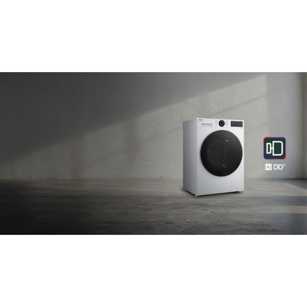 Пральна машина LG фронтальна, 8кг, 1200, A, 48см, дисплей, пара, інвертор, білий