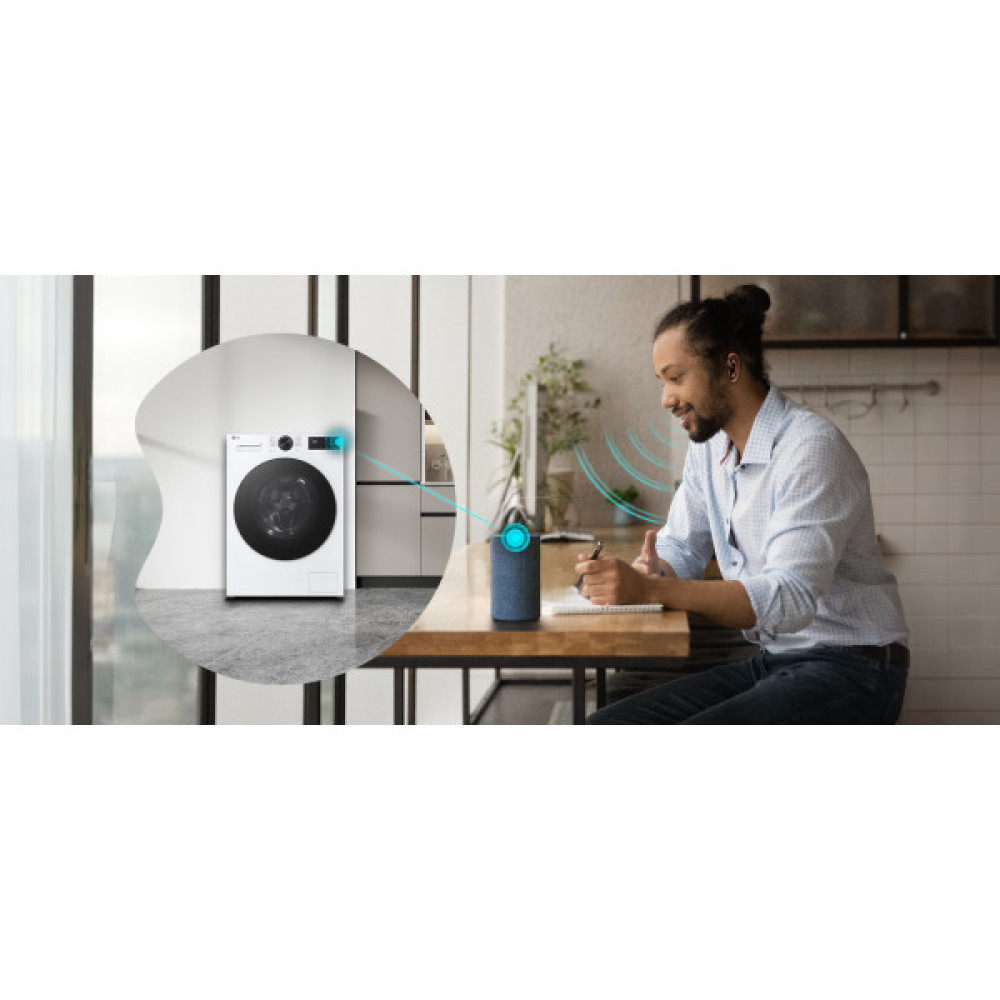 Пральна машина LG фронтальна, 8кг, 1200, A, 48см, дисплей, пара, інвертор, білий