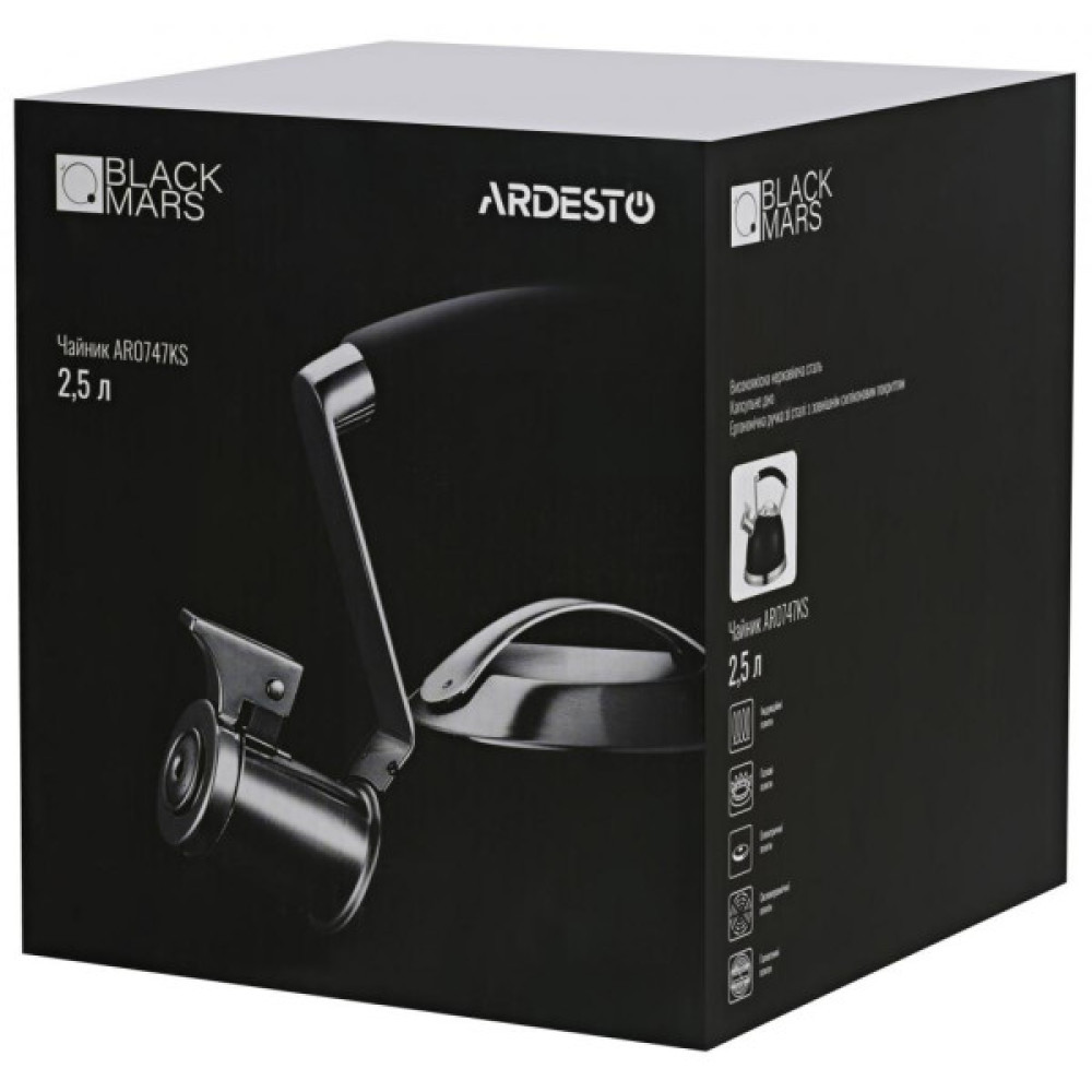Чайник ARDESTO Black Mars 2,5 л (AR0747KS)