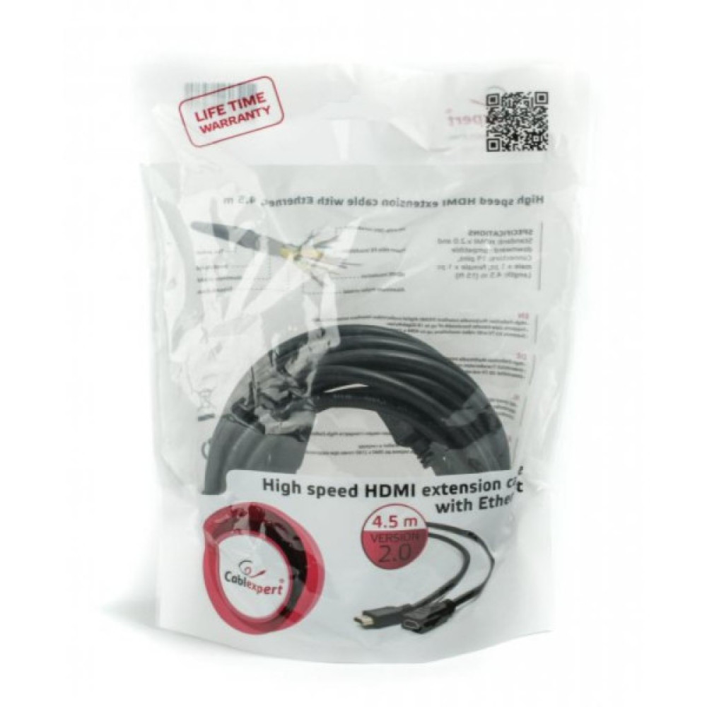 Кабель мультимедійний HDMI M to HDMI F 4.5m Cablexpert (CC-HDMI4X-15)
