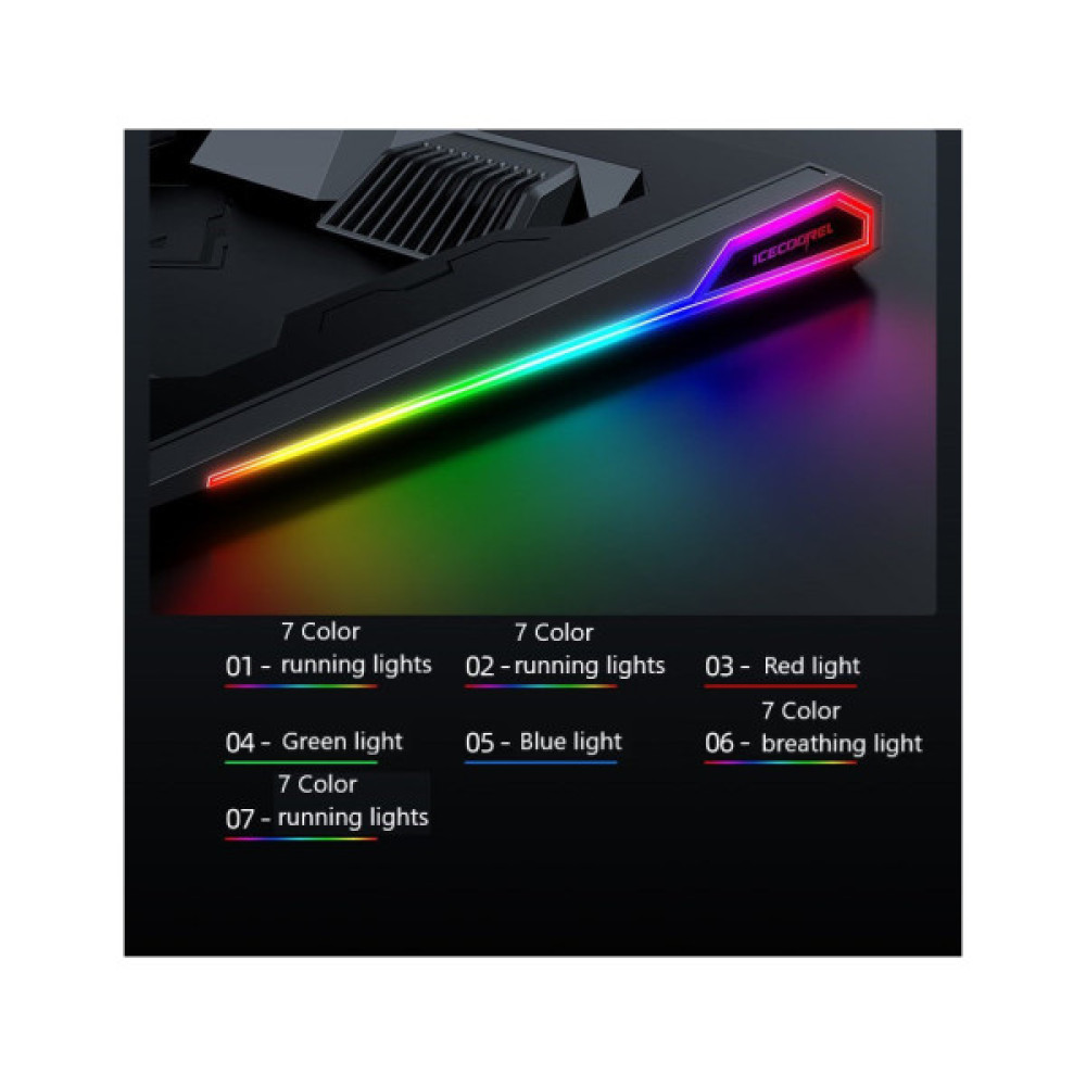 Підставка до ноутбука IceCoorel 10-15.6", 2*60mm 2800 RPM, USB2.0+LCD+speed control., 400x350x45mm (A3)